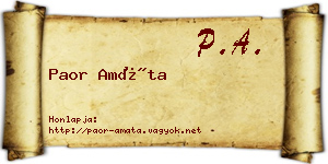 Paor Amáta névjegykártya